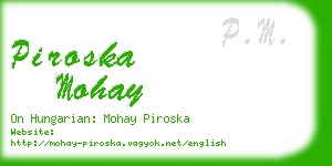 piroska mohay business card